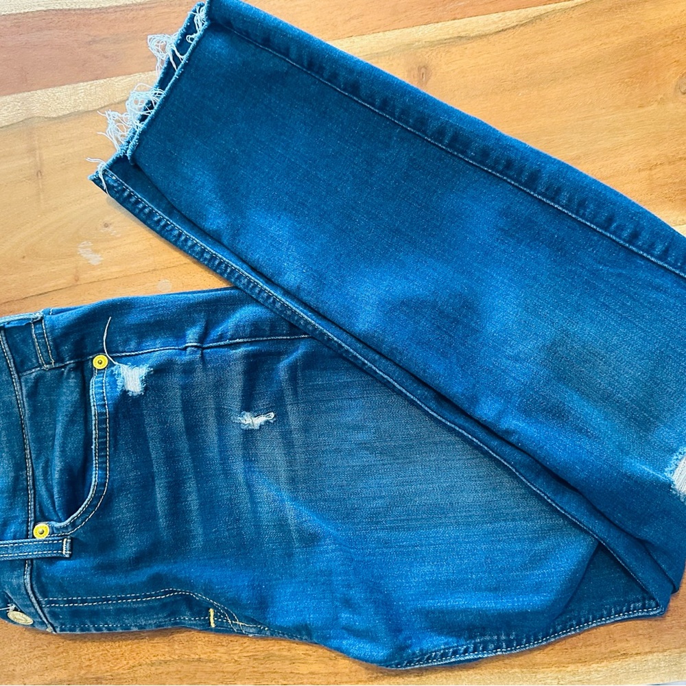 7 For All Mankind Women's Dark Blue Skinny Jeans